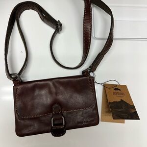 Jack Georges Brown Leather Crossbody Bag